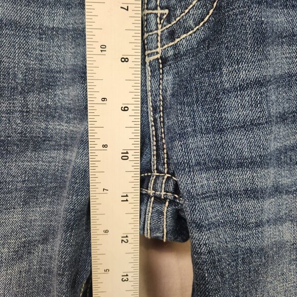 TK Axel Slim Boot Denim Jeans Men's 34x32 Distressed Classic Work Flap Pockets - Picture 5 of 8